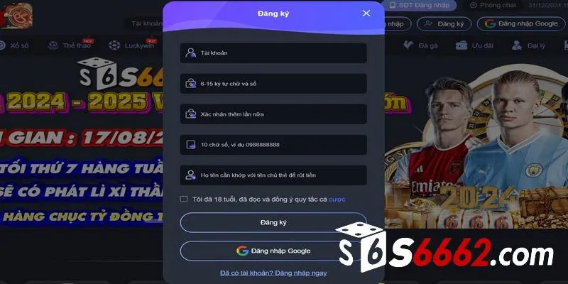 Cách đăng ký tài khoản S666