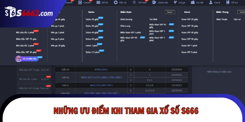 Những ưu điểm khi tham gia xổ số S666